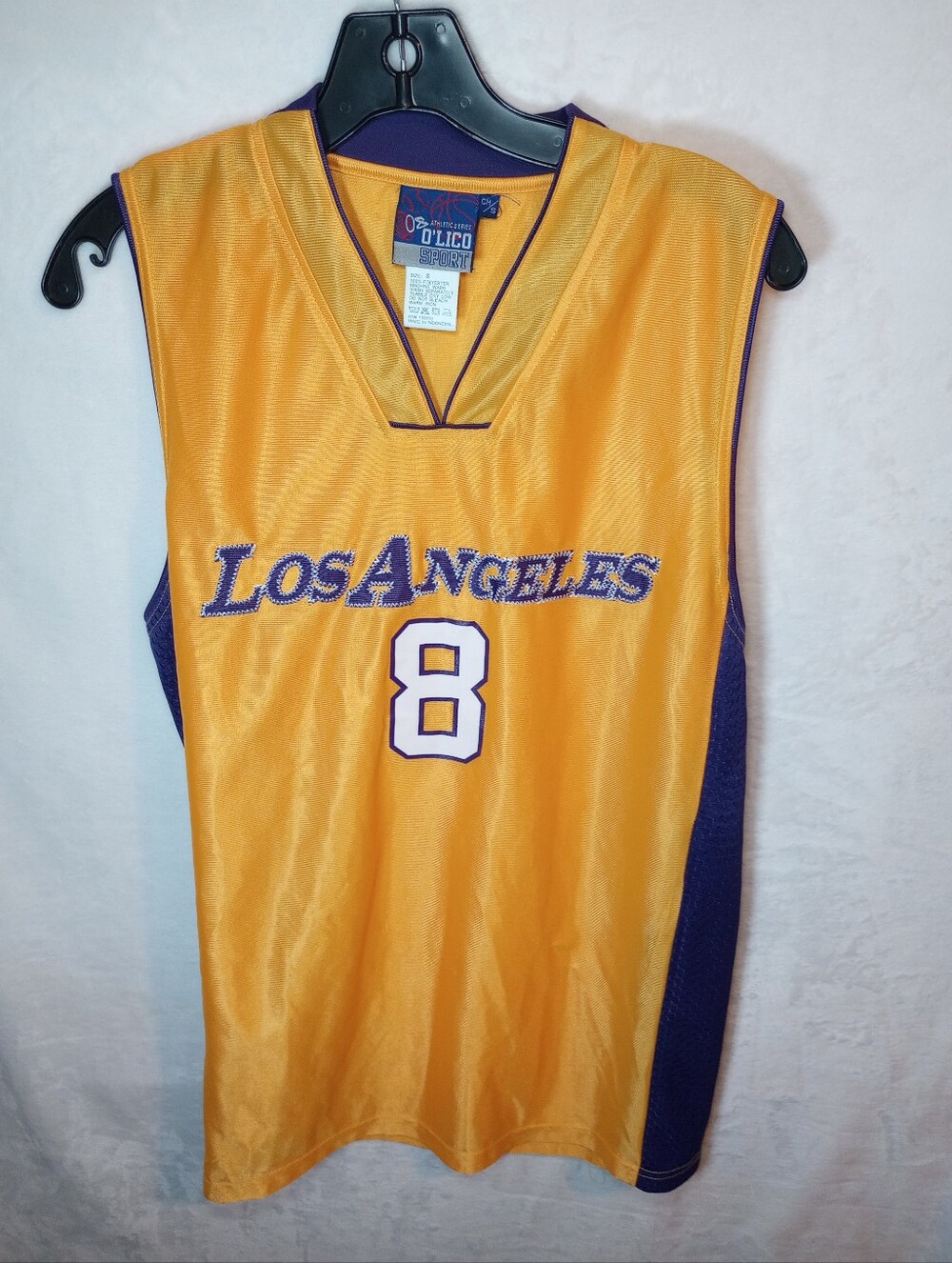 O'LICO Los Angeles Lakers Kobe Bryant Basketball Jersey #8 Athletic Streetwear S
